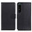 Custodia Portafoglio In Pelle Cover con Supporto A03D per Sony Xperia 1 V Nero