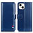 Custodia Portafoglio In Pelle Cover con Supporto A04 per Apple iPhone 13 Blu