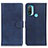 Custodia Portafoglio In Pelle Cover con Supporto A04D per Motorola Moto E20 Blu