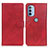 Custodia Portafoglio In Pelle Cover con Supporto A04D per Motorola Moto G31 Rosso