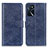 Custodia Portafoglio In Pelle Cover con Supporto A04D per Oppo A16s Blu