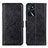 Custodia Portafoglio In Pelle Cover con Supporto A04D per Oppo A16s Nero