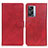 Custodia Portafoglio In Pelle Cover con Supporto A04D per Oppo K10 5G India Rosso