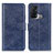 Custodia Portafoglio In Pelle Cover con Supporto A04D per Oppo Reno5 A Blu