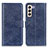 Custodia Portafoglio In Pelle Cover con Supporto A04D per Samsung Galaxy S21 FE 5G Blu