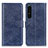 Custodia Portafoglio In Pelle Cover con Supporto A04D per Sony Xperia 1 IV Blu