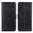 Custodia Portafoglio In Pelle Cover con Supporto A04D per Sony Xperia 10 III Lite Nero