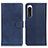 Custodia Portafoglio In Pelle Cover con Supporto A04D per Sony Xperia 5 IV Blu