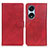 Custodia Portafoglio In Pelle Cover con Supporto A05D per Huawei Honor X5 Plus Rosso