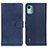 Custodia Portafoglio In Pelle Cover con Supporto A05D per Nokia C12 Blu