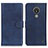 Custodia Portafoglio In Pelle Cover con Supporto A05D per Nokia C21 Blu