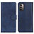 Custodia Portafoglio In Pelle Cover con Supporto A05D per Nokia G21 Blu