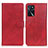 Custodia Portafoglio In Pelle Cover con Supporto A05D per Oppo A16 Rosso