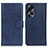 Custodia Portafoglio In Pelle Cover con Supporto A05D per Oppo A18 Blu