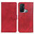 Custodia Portafoglio In Pelle Cover con Supporto A05D per Oppo Reno5 A Rosso