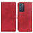 Custodia Portafoglio In Pelle Cover con Supporto A05D per Oppo Reno6 5G Rosso