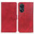 Custodia Portafoglio In Pelle Cover con Supporto A05D per Oppo Reno8 T 4G Rosso