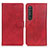 Custodia Portafoglio In Pelle Cover con Supporto A05D per Sony Xperia 1 III Rosso