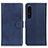 Custodia Portafoglio In Pelle Cover con Supporto A05D per Sony Xperia 1 IV Blu