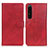 Custodia Portafoglio In Pelle Cover con Supporto A05D per Sony Xperia 1 IV Rosso