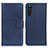 Custodia Portafoglio In Pelle Cover con Supporto A05D per Sony Xperia 10 III Blu