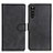 Custodia Portafoglio In Pelle Cover con Supporto A05D per Sony Xperia 10 III Lite Nero