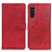 Custodia Portafoglio In Pelle Cover con Supporto A05D per Sony Xperia 10 III Lite Rosso