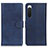 Custodia Portafoglio In Pelle Cover con Supporto A05D per Sony Xperia 10 IV SO-52C Blu