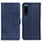 Custodia Portafoglio In Pelle Cover con Supporto A05D per Sony Xperia 5 III SO-53B Blu