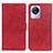 Custodia Portafoglio In Pelle Cover con Supporto A05D per Vivo Y02 Rosso