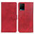 Custodia Portafoglio In Pelle Cover con Supporto A05D per Vivo Y21a Rosso