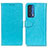 Custodia Portafoglio In Pelle Cover con Supporto A06D per Motorola Moto Edge (2021) 5G Cielo Blu