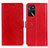 Custodia Portafoglio In Pelle Cover con Supporto A06D per Oppo A16 Rosso