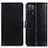 Custodia Portafoglio In Pelle Cover con Supporto A06D per Oppo A53s 5G Nero