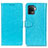 Custodia Portafoglio In Pelle Cover con Supporto A06D per Oppo Reno5 Lite Cielo Blu