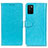 Custodia Portafoglio In Pelle Cover con Supporto A06D per Samsung Galaxy M02s Cielo Blu