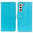 Custodia Portafoglio In Pelle Cover con Supporto A06D per Samsung Galaxy S22 Plus 5G Cielo Blu