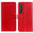 Custodia Portafoglio In Pelle Cover con Supporto A06D per Sony Xperia 1 III Rosso