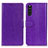 Custodia Portafoglio In Pelle Cover con Supporto A06D per Sony Xperia 10 III SOG04 Viola