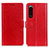 Custodia Portafoglio In Pelle Cover con Supporto A06D per Sony Xperia 5 III Rosso