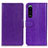 Custodia Portafoglio In Pelle Cover con Supporto A06D per Sony Xperia 5 III SO-53B Viola