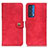 Custodia Portafoglio In Pelle Cover con Supporto A07D per Motorola Moto Edge (2021) 5G Rosso