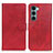 Custodia Portafoglio In Pelle Cover con Supporto A07D per Motorola Moto G200 5G Rosso