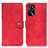 Custodia Portafoglio In Pelle Cover con Supporto A07D per Oppo A16s Rosso