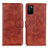 Custodia Portafoglio In Pelle Cover con Supporto A07D per Samsung Galaxy F02S SM-E025F Marrone