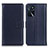 Custodia Portafoglio In Pelle Cover con Supporto A08D per Oppo A16s Blu