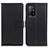 Custodia Portafoglio In Pelle Cover con Supporto A08D per Oppo F19 Pro+ Plus 5G Nero