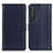 Custodia Portafoglio In Pelle Cover con Supporto A08D per Sony Xperia 1 III Blu