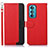 Custodia Portafoglio In Pelle Cover con Supporto A09D per Motorola Moto Edge 30 5G Rosso