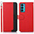 Custodia Portafoglio In Pelle Cover con Supporto A09D per Motorola Moto Edge Lite 5G Rosso